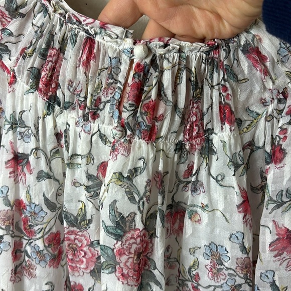 Rebecca Taylor Esmee Floral Top Silk Cotton Blend lined blouse size 6 - Picture 5 of 10